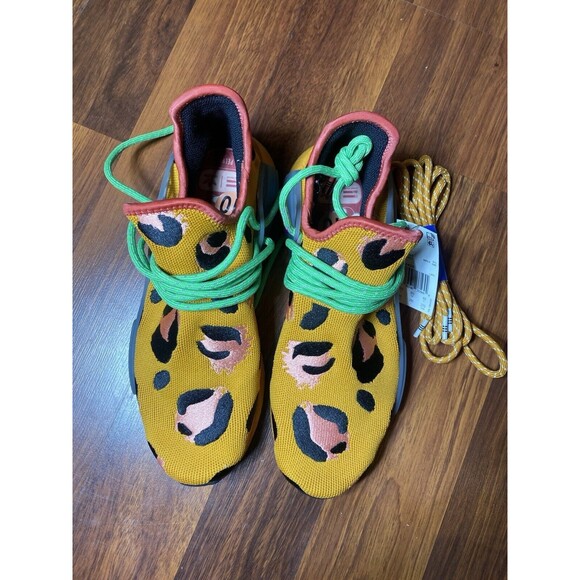 ADIDAS x PHARRELL WILLIAMS HU NMD "Pulse Amber" Animal Print HP3221 Size 10 New - Picture 2 of 9